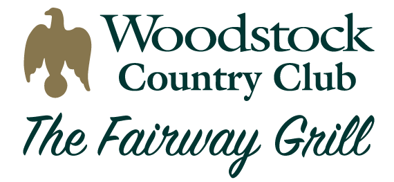 Woodstock Country Club and The Fairway Grill logo with eagle design.