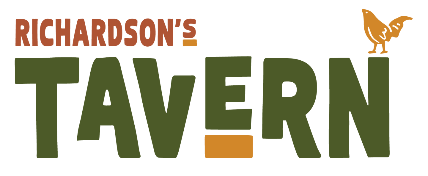 Richardson's Tavern logo with a chicken silhouette.