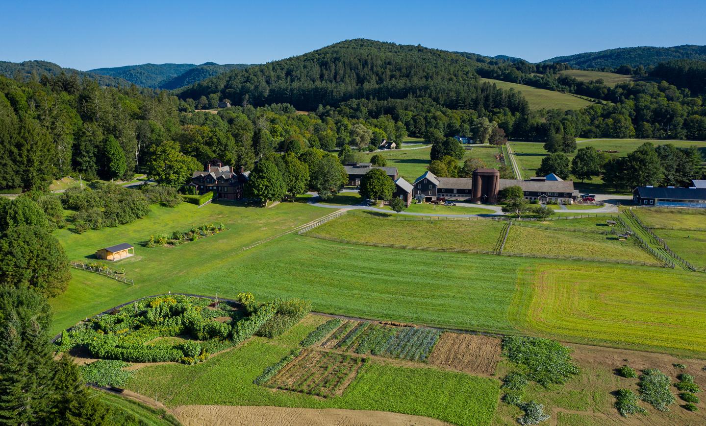 Billings Farm Lush farmland and gardens
