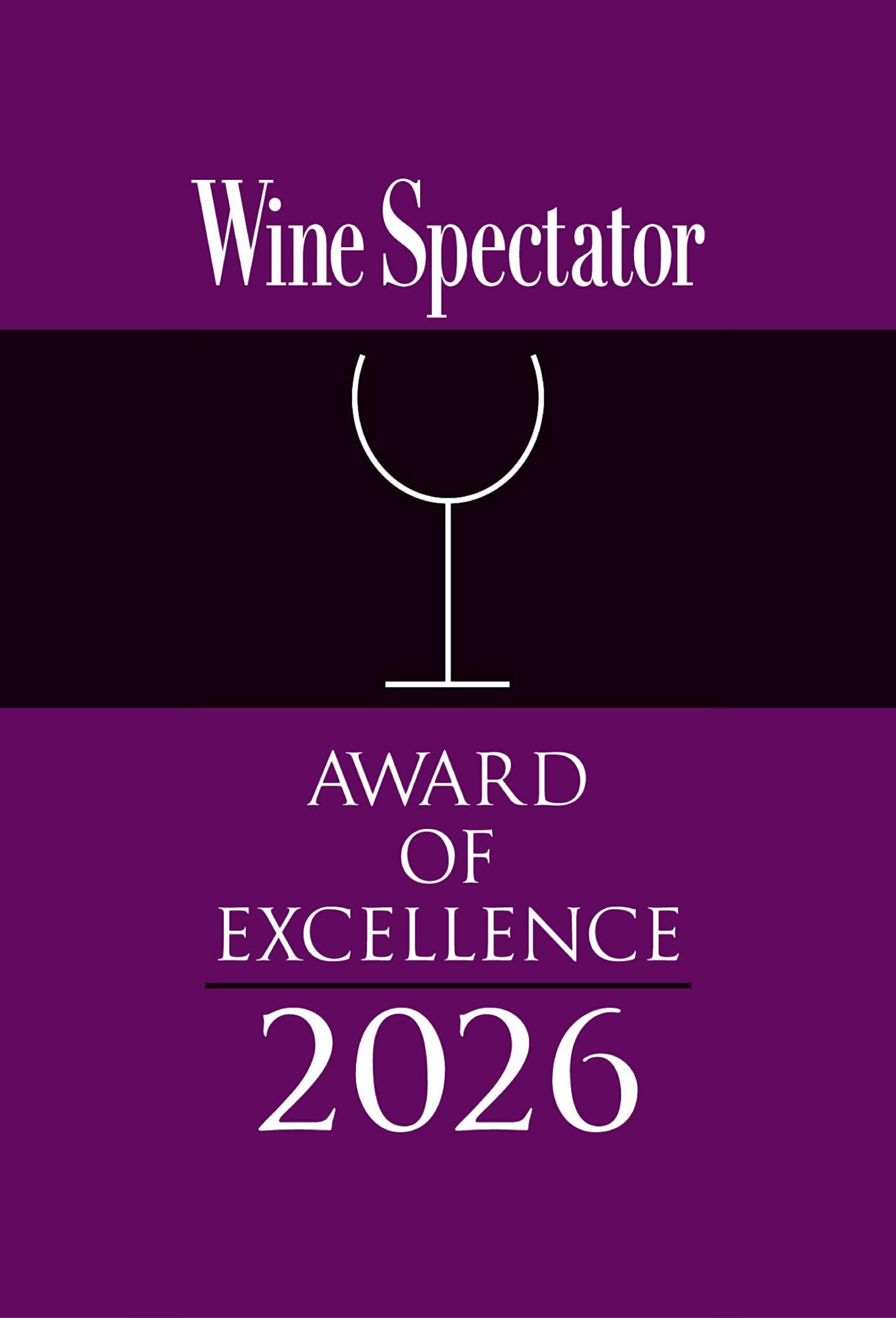 Wine Spectator Award of Excellence 2026 logo.